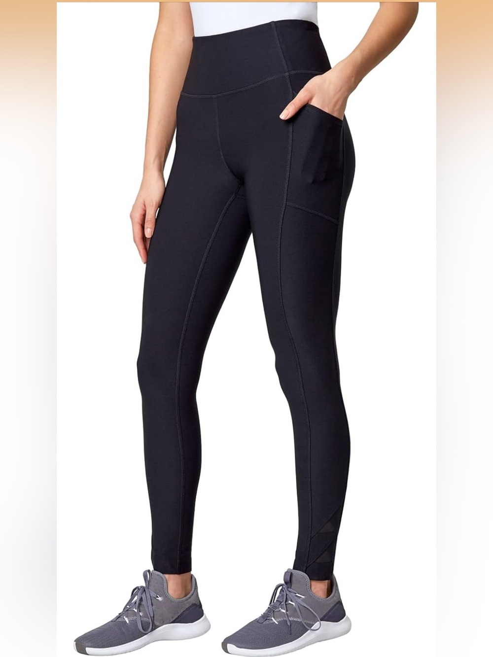 Mondetta Black High Rise Tight Leggings | Side Pockets | Minimalist Size S